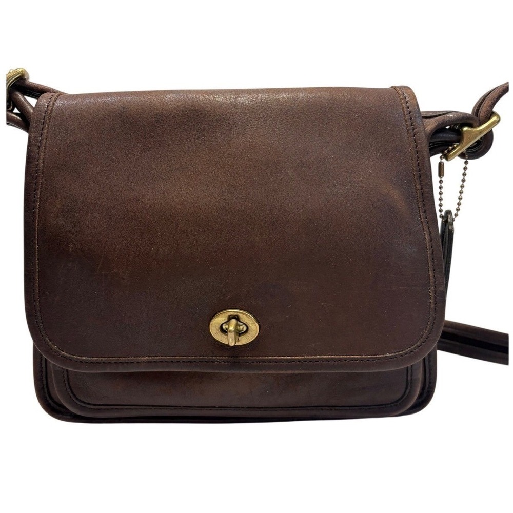 Coach Ramblers Legacy 9061 Mahogany Brown Leather Crossbody Bag Vintage